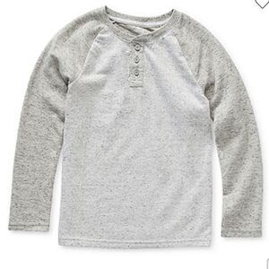 Thereabouts Little & Big Boys Grey Long Sleeve Henley Shirt